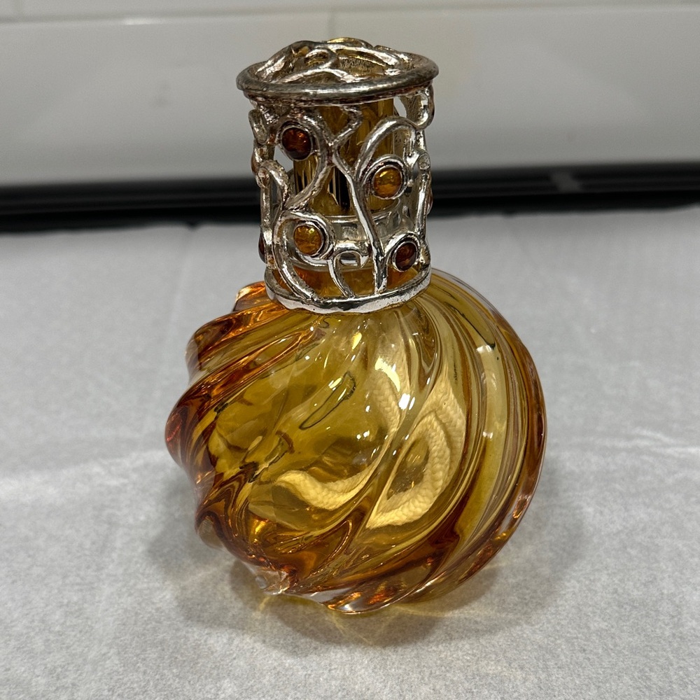 Artisan Amber Swirl Glass Ornament